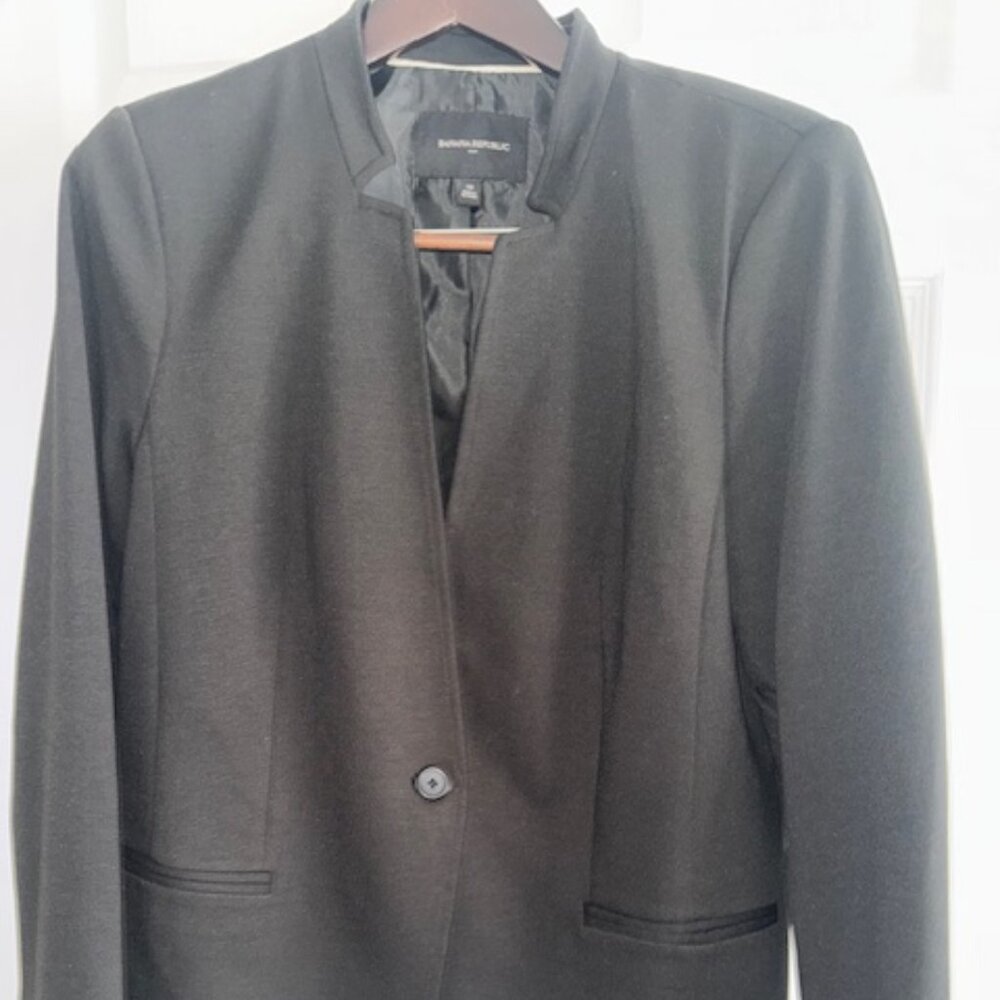 Banana Republic Factory Black Inverted Blazer